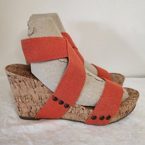 Orange Wedge Platform Sandals - Picture 5 of 12